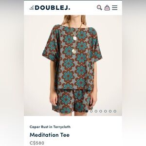 NEW La DoubleJ Size Medium Caper Rust in Terrycloth
Meditation Tee